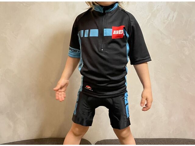 Dres dětský BB s krátkým rukávem černá/modrá