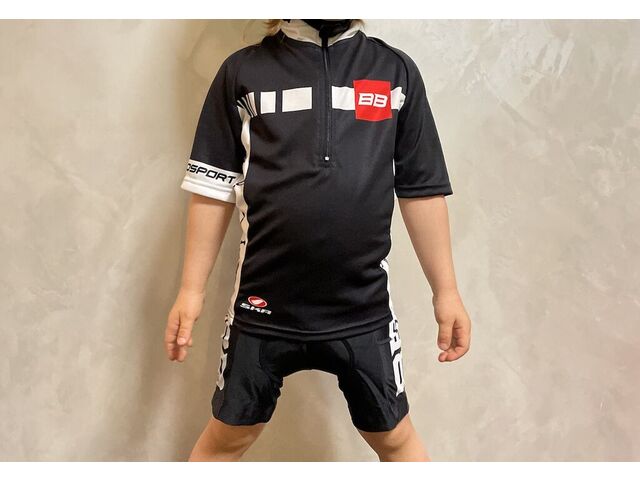 Dres dětský BB s krátkým rukávem černá/bílá