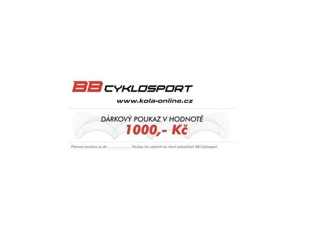 Dárkový poukaz na částku 1 000 Kč