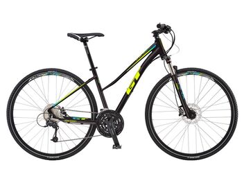 GT Transeo Expert Womens Black/ Yellow & Cyan 2018