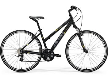 MERIDA CROSSWAY 15-V Lady Matt Black(Yellow/Grey) 2018