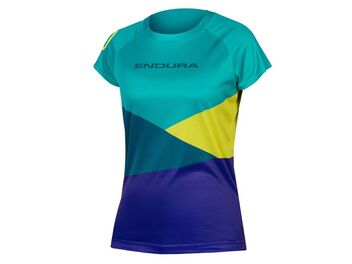 Dámský dres Endura SingleTrack Core Print T kingfisher